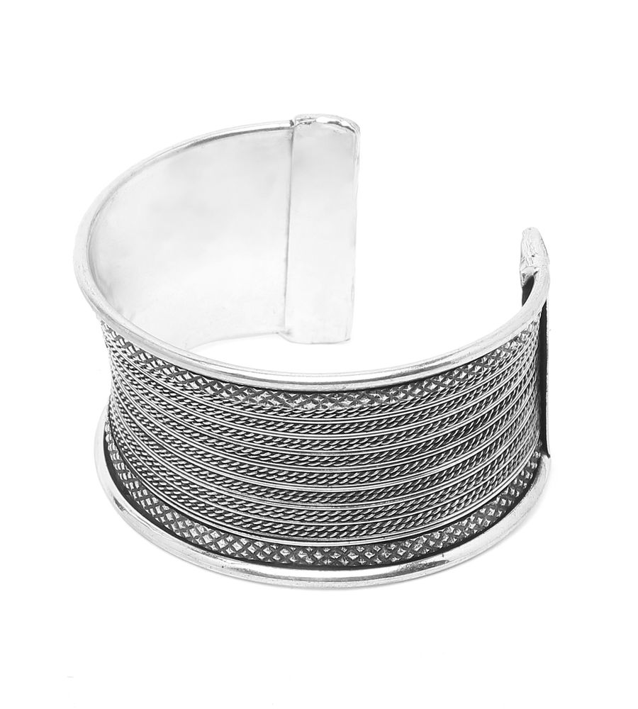 YouBella Jewellery Celebrity Inspired Silver Plated Cuff Bracelet for Girls and Women